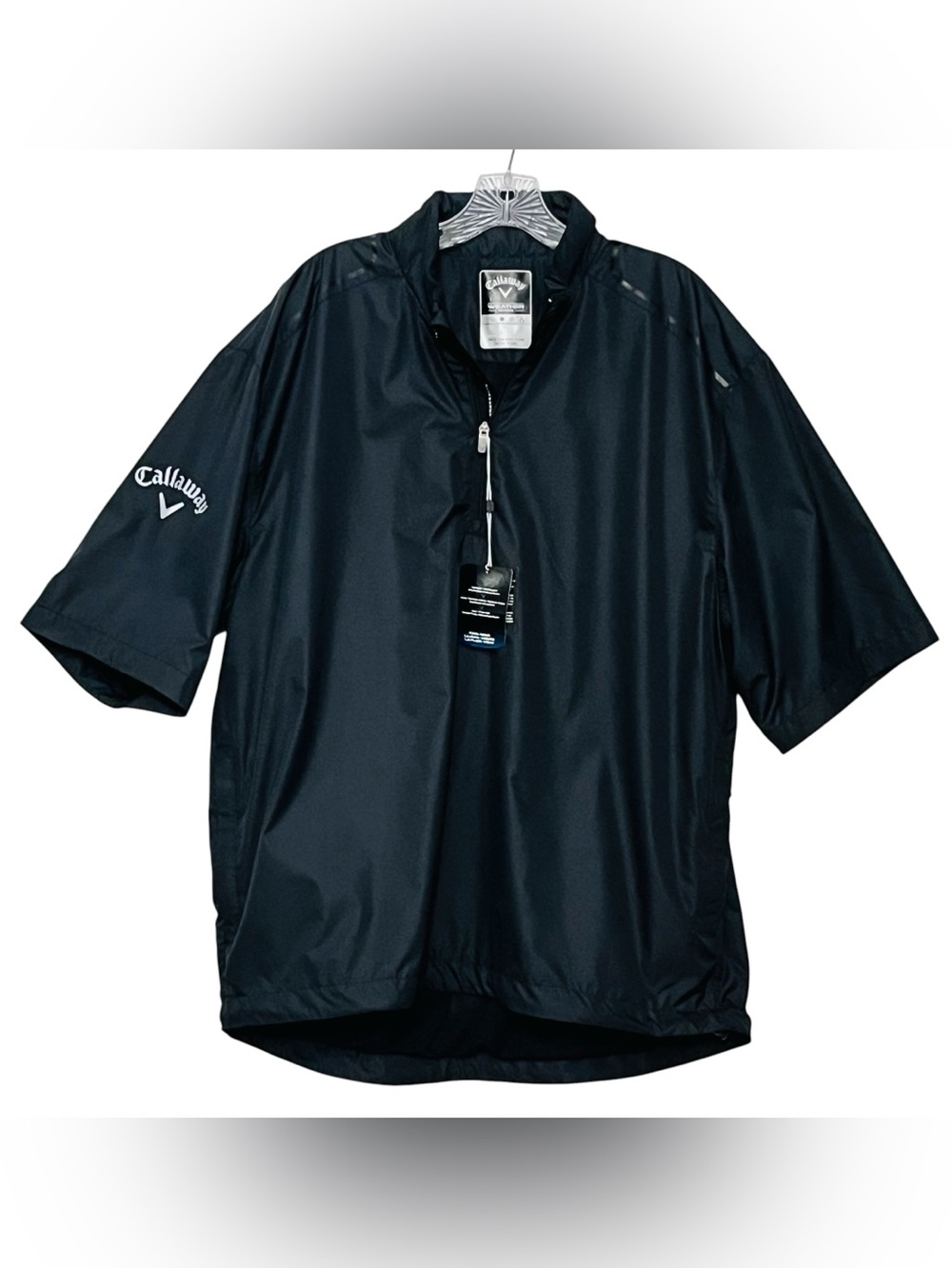 Callaway Windbreaker Jacket XL Black Golf 1/4 Zip Short Sleeve Zip/Pockets NEW - Picture 2 of 15